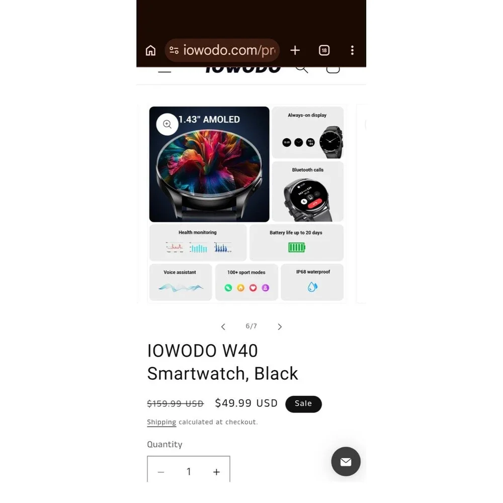 Smart Watch W40 By IOWODO